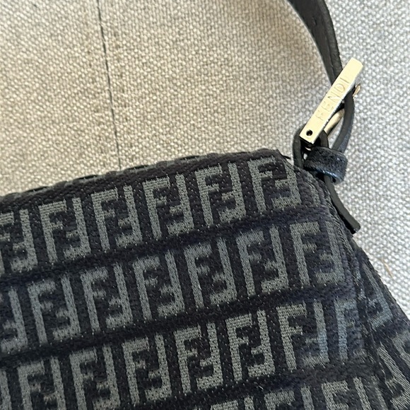 Fendi Monogram Black Suede Shoulder Bag - Picture 4 of 12